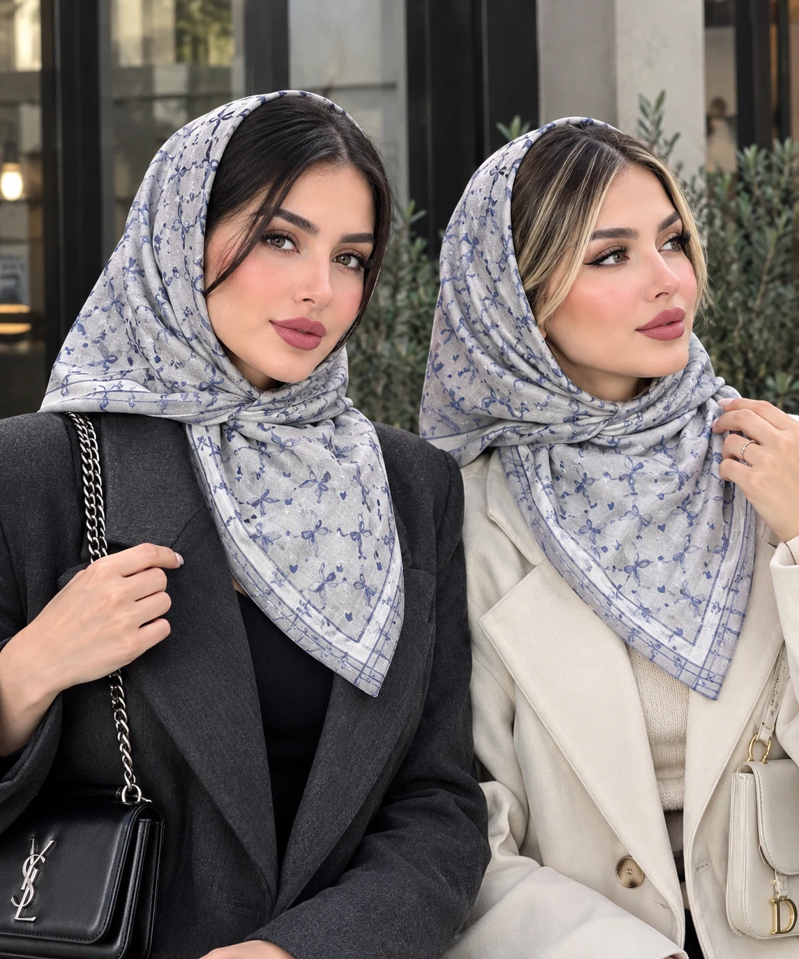 مینی اسکارف دخترانه میکس رنگ آبی